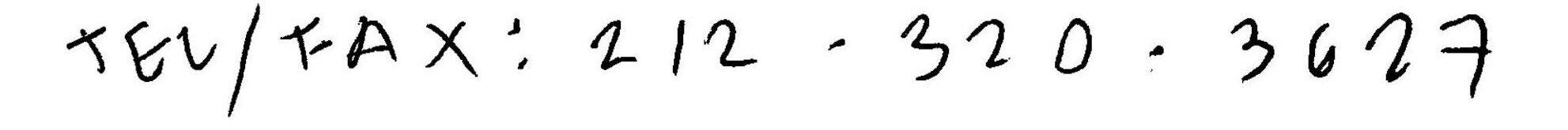 Tel/Fax: 212-320-3627